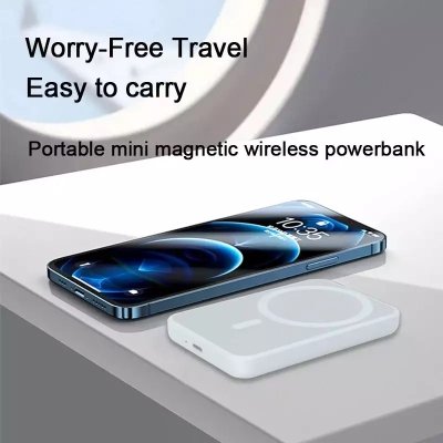Mag-Safe Battery Pack for Apple, 5000mAh Foldable Magnetic Wireless Power  Bank with Aluminum Alloy Stand, Portable Travel MagSafe Charger PD 20W Fast